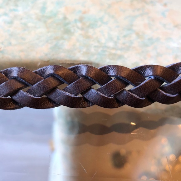 Accessories Brown Leather Braided Rivet Closure Belt Poshmark
